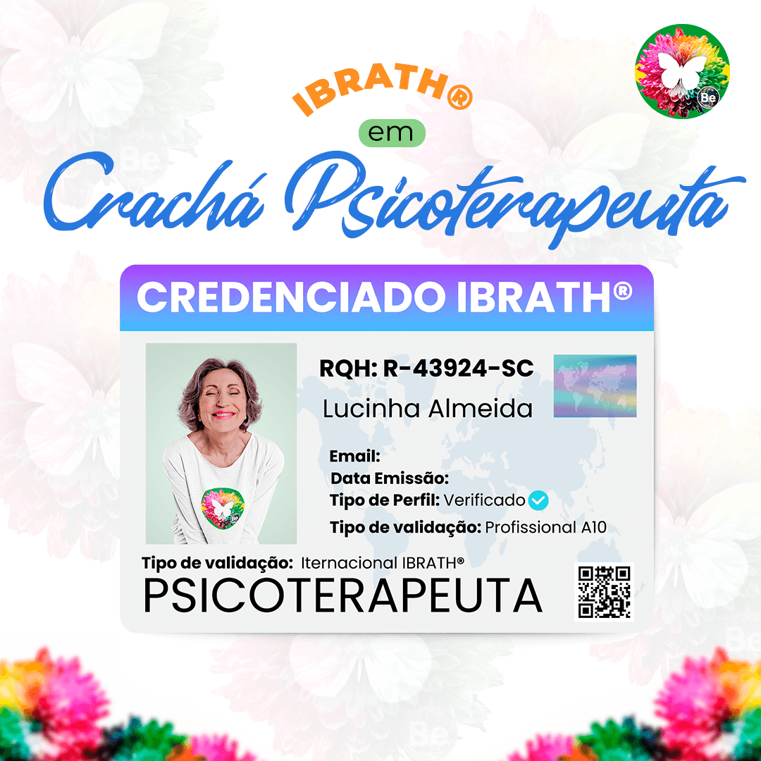 Registro Profissional / Associação / Crachá / Carteirinha Psicoterapeuta - IBRATH Instituto Brasileiro de Terapias Holísticas crachá digital, Digital, Ferramentas Profissionais, Psicoterapia, registro profissional, RQH