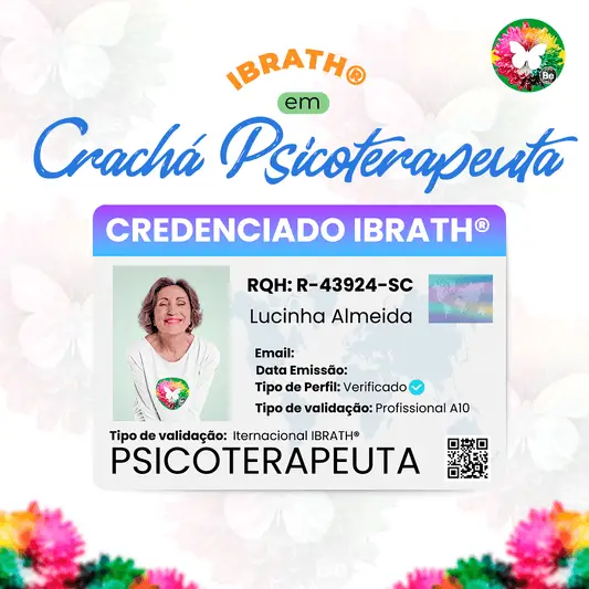 Registro Profissional / Associação / Crachá / Carteirinha Psicoterapeuta - IBRATH Instituto Brasileiro de Terapias Holísticas crachá digital, Digital, Ferramentas Profissionais, Psicoterapia, registro profissional, RQH